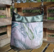 Half Panama tropische Bl�tter, gr�n beige