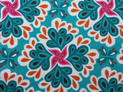 Baumwollstoff Tropfenblumen Hamburger Liebe, petrol t�rkis