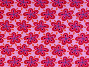 RESTST�CK 20 cm Jersey Bl�mchen Hamburger Liebe Hilco, dunkelrot rosa