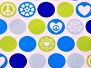 Jersey Punkte Herzen Friedenszeichen, wei�