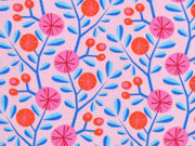 Baumwollstoff Kreisblumen Zweige Hamburger Liebe, rosa