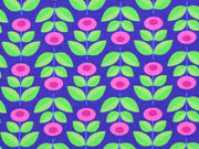 Baumwollstoff Retroblumen Hamburger Liebe, lilablau