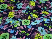 Chiffon Blumen, dunkelblau hellgr�n t�rkis