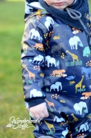 Regenmantel Stoff Zootiere dunkelblau