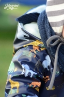 Regenmantel Stoff Zootiere dunkelblau