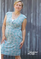 Viskosejersey Rose, grau melange petrol