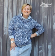 Jersey Leoparden Muster, hellblau