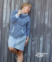 Jersey Leoparden Muster, hellblau