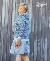 Jersey Leoparden Muster, hellblau