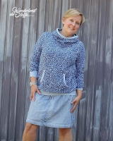 Jersey Leoparden Muster, hellblau