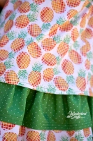 Baumwollstoff kleine Punkte, weiss gr�n