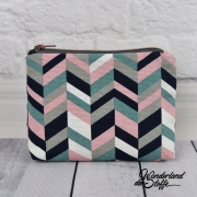 Dekostoff grafisches Muster, rosa mint navy