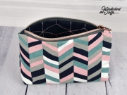 Dekostoff grafisches Muster, rosa mint navy