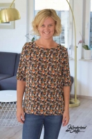 Viskose mittlere Kreise, khaki k�rbis indigoblau