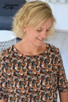 Viskose mittlere Kreise, khaki k�rbis indigoblau