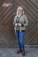 Strickjersey grafisches Muster Rauten, ocker