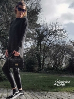 weicher haariger Strick, schwarz