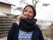 dicker Strickstoff Zopfmuster, anthrazit