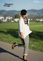 Stretchstoff Polarstern Ovale, schwarz