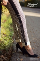 Stretchstoff Polarstern Ovale, schwarz