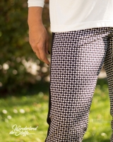 Stretchstoff Polarstern Ovale, schwarz