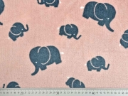 Doubleface Wellness Fleece Elefanten Sterne, altrosa