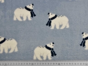 Doubleface Wellness Fleece Eisb�ren Streifen, hellblau