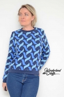 Bio-Jacquard Hamburger Liebe grafisches Muster, blau navy