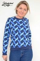 Bio-Jacquard Hamburger Liebe grafisches Muster, blau navy