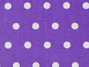 beschichtete Baumwolle Punkte 6mm, wei� auf lila