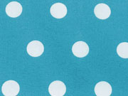 beschichtete Baumwolle Punkte 1,7cm, wei� petrol