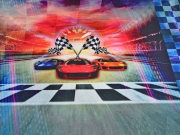 Jersey Panel Rennautos Zielstreifen