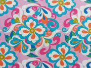 Thea Baumwolle Blumenmuster, rosa/blau