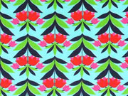 Jersey Blumenketten, gr�n auf hellt�rkis