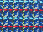 Feincord Lila Lotta kleingemustert, rot blau grau