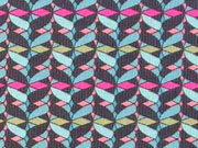 Feincord Lila Lotta kleingemustert, pink petrol