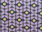 Jersey Retroblumen, flieder dunkelblau