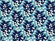 Jersey Blattwerk P�nktchen Jolijou, dunkelblau altmint