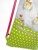 Baumwollstoff Rehe Ranken, grau