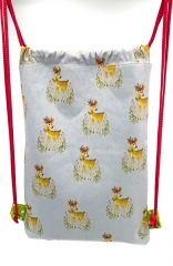 Baumwollstoff Rehe Ranken, grau