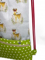 Baumwollstoff Rehe Ranken, grau