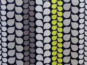 Baumwolle Camelot Green with Envy Bl�tter Bord�re, navy/grau