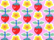 Jersey Erdbeeren Butterblumen Jolijou, rosa