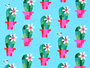 RESTST�CK 27 cm Jersey Kakteen jolijou, gr�n pink t�rkis