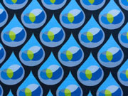 RESTST�CK 33 cm French Terry Sweat Tropfen Drops, t�rkis dunkelgrau