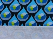 RESTST�CK 33 cm French Terry Sweat Tropfen Drops, t�rkis dunkelgrau