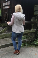 Doubleface Velour Strick, hellgrau