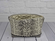 Lederimitat Vintage Look gepr�gte Optik, altsilber metallic