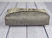 Lederimitat Vintage Look gepr�gte Optik, altsilber metallic