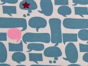 Jersey Sprechblasen, mint auf cremewei�